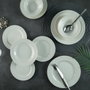 Hermia SheydaKrem Juego de cena de porcelana, 24 piezas, Blanco